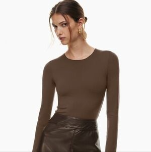 Babaton Contour Long Sleeve Top Aritzia Sculpt Knit Fitted Size S